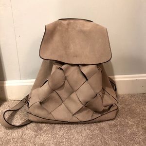 Gray Suede Backpack
